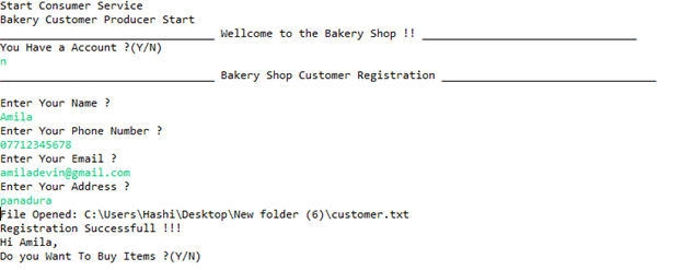 Customer registration